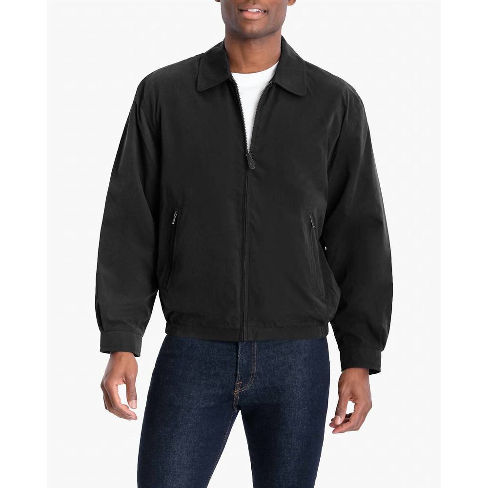NEW LONDON FOG big men's auburn light weight zip front golf jacket in black